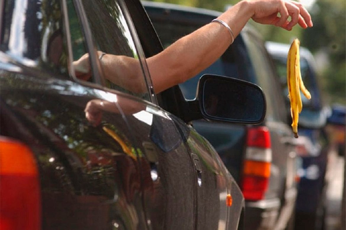 выброс мусора из авто