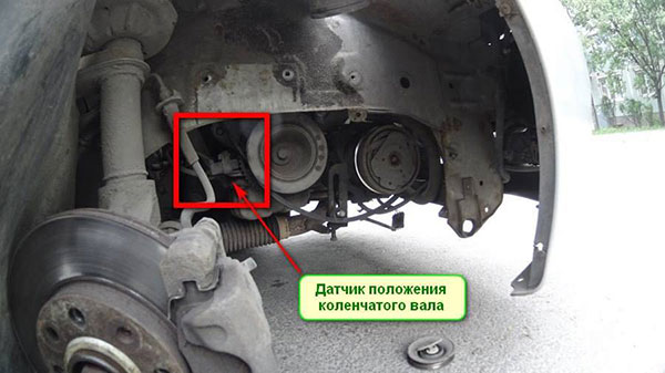 Где находится датчик положения коленвала