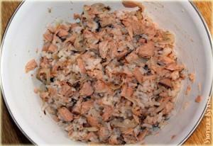 размятое вилкой рыбное филе