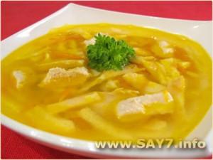 суп с блинчиками куриный суп с яичными блинчиками