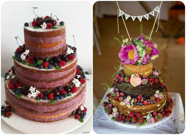 голые торты с фруктами