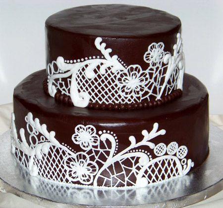 как сделать кружева на торт своими руками
