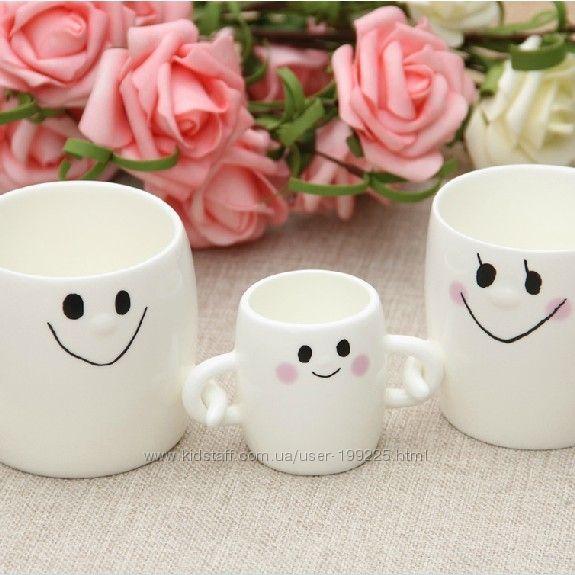 набор кружек из стеклокерамики для подарка семье